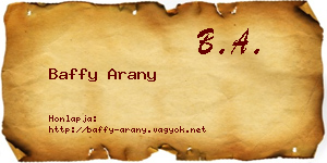 Baffy Arany névjegykártya